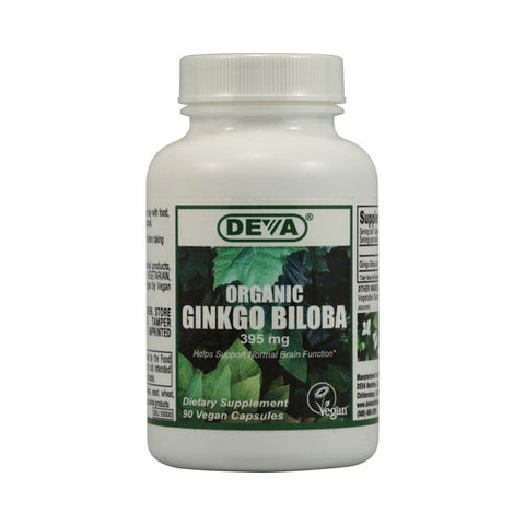 Deva Vegan Organic Ginkgo Biloba 395 mg (90 Veg Capsules)