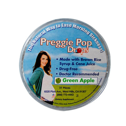 Three Lollies Preggie Pop Drops Natural Green Apple (21 Pieces)