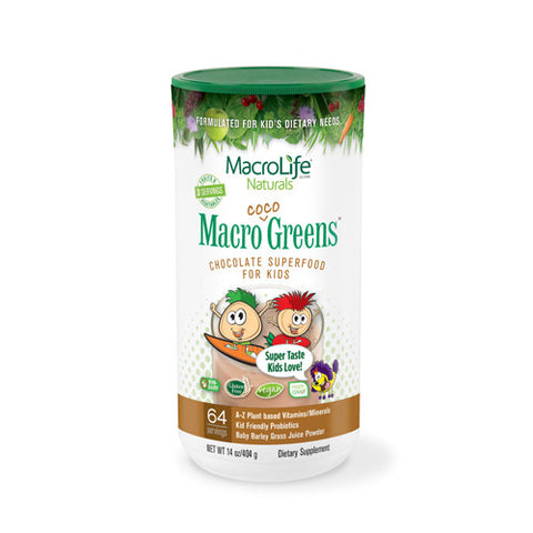 MacroLife Naturals Jr. Macro Coco-Greens for Kids Chocolate 14 Oz