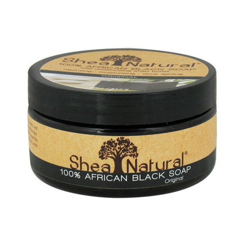 Shea Natural African Black Soap with Shea Butter 8 Oz