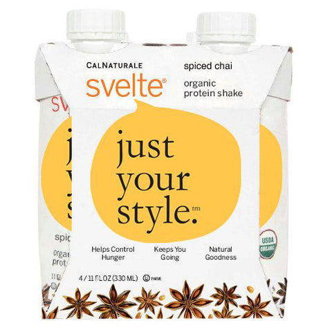 Svelte Protein Shake Organic Spiced Chai 11 fl Oz (24 Pack)