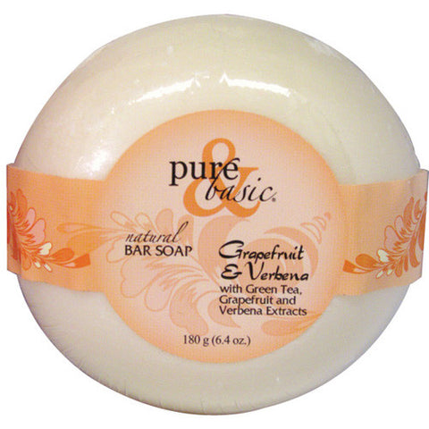 Pure and Basic Bar Soap Grapefruit Verbena (6x6.4 Oz)