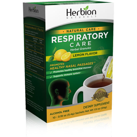 Herbion Naturals Respiratory Care Granules Lemon 10 Sachets .19 Oz