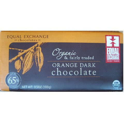 Equal Exchange Organic Orange Dark Chocolate 65% Cacao (12x3.5 Oz)